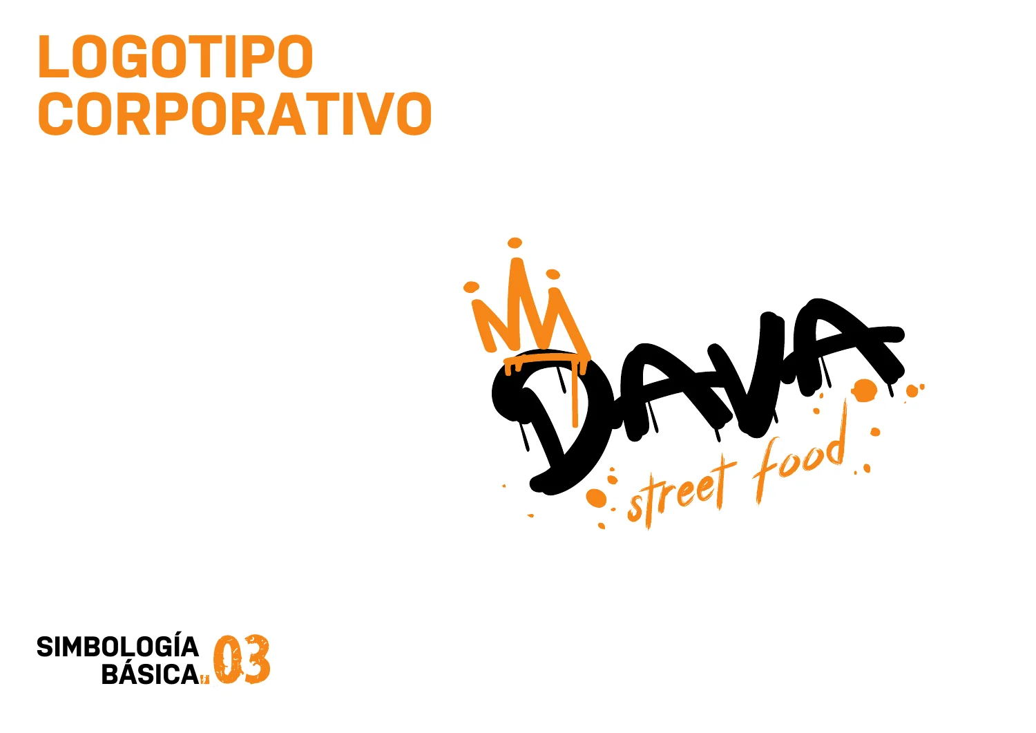 Logotipo DAVA Street Food en negro y naranja